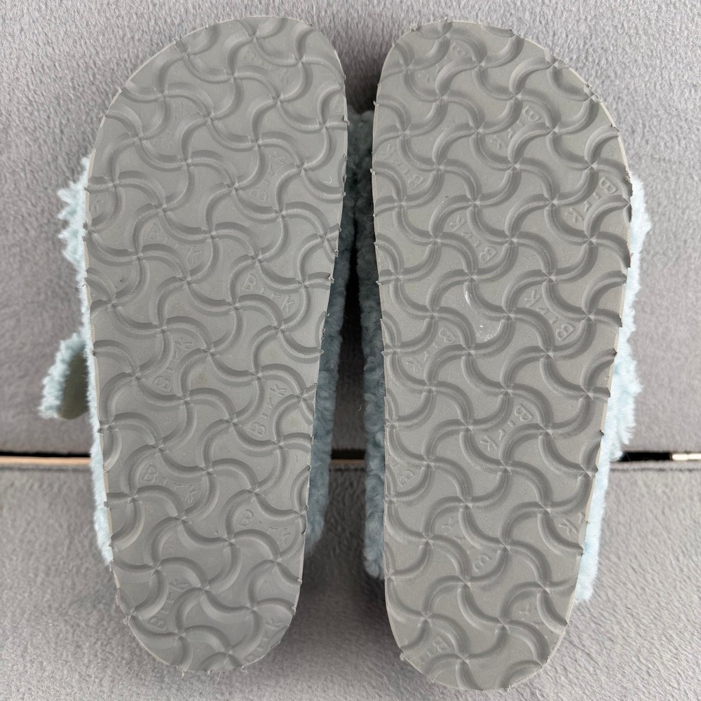 Birkenstock Papillio Arizona Big Buckle Shearling Sandals Faded Aqua Blue EU 36 - Picture 8 of 8